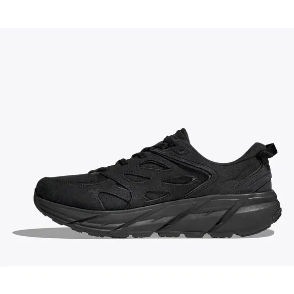 Hoka One One Clifton L Suede 1122571-BBLC Mens US 6.5 Black Running Shoes TF1964