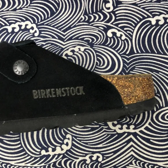 🎉HOT NWT Women's Black Suede Birkenstock Boston Shoes - Narrow Fit
