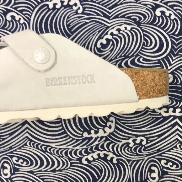 🎉HOT NWT Women's White Suede Birkenstock Boston Shoes - Narrow Fit
