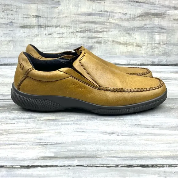 Hotter Tan Vegan Leather Loafers Link Slip-On Comfort Concept Casual Shoe Men 9M