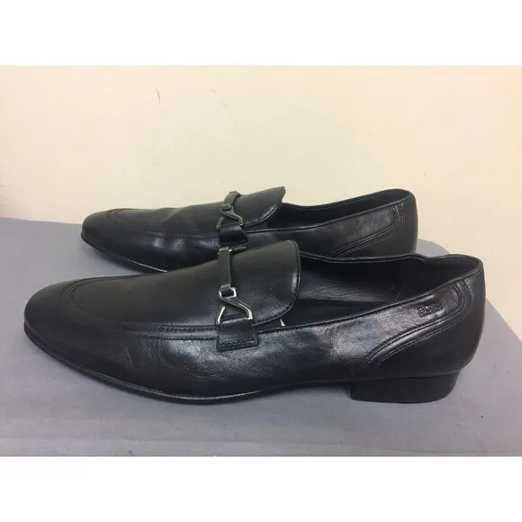 Hugo Boss Men Moccasins black leather size 7.5