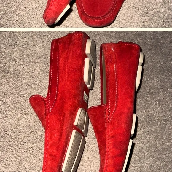 Hugo Boss - Red Suede Men's Loafers size 8.