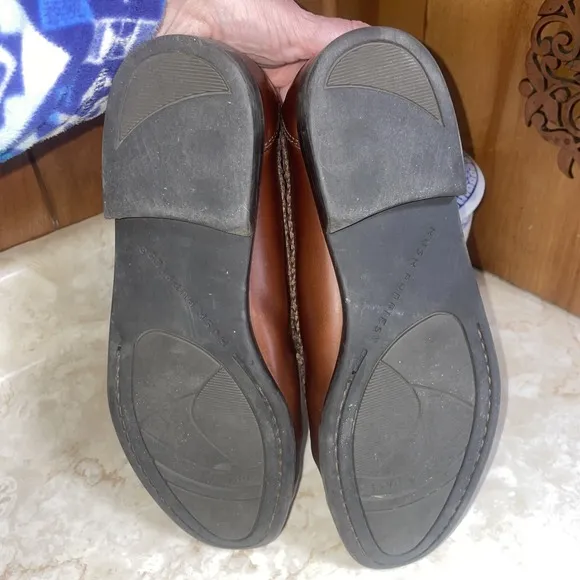 Hush Puppies Mens 10W San Remo Leather Loafers Shoes w/  Tassel Weave Brown