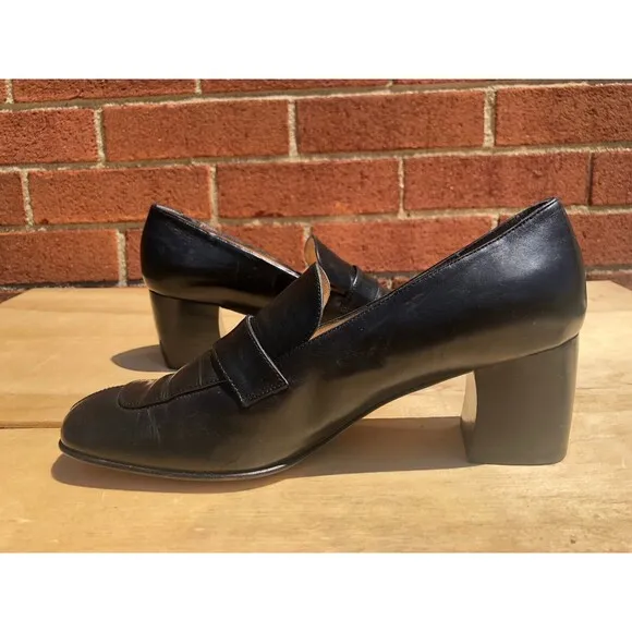 Iceberg Designer Women black  Leather heel loafers shoes Size EUR 36
