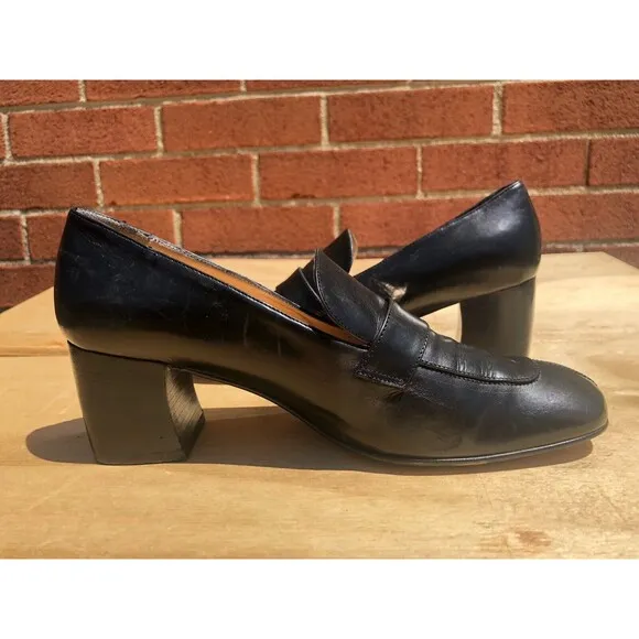 Iceberg Designer Women black  Leather heel loafers shoes Size EUR 36