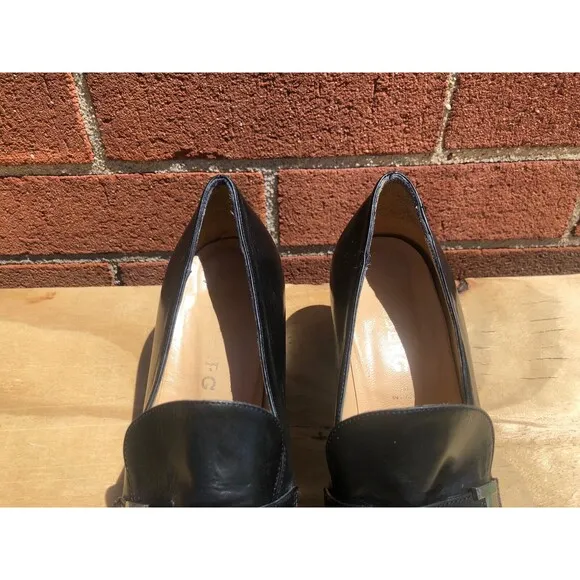 Iceberg Designer Women black  Leather heel loafers shoes Size EUR 36