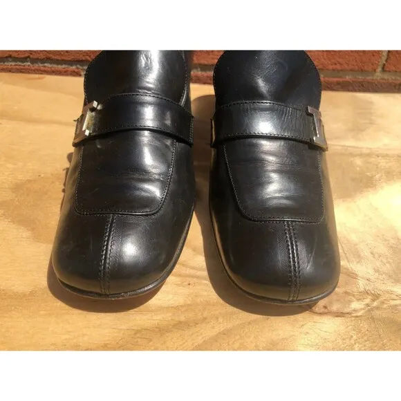 Iceberg Designer Women black  Leather heel loafers shoes Size EUR 36
