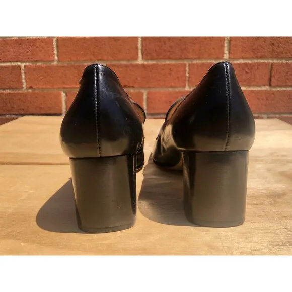 Iceberg Designer Women black  Leather heel loafers shoes Size EUR 36