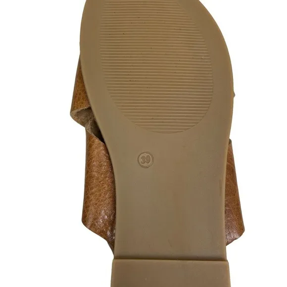 Inuovo Sandal Pebbled Grain‎ Brown Leather Faust Slingback Women Size 8