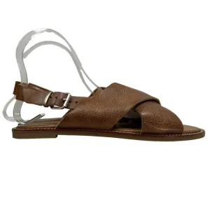Inuovo Sandal Pebbled Grain‎ Brown Leather Faust Slingback Women Size 8