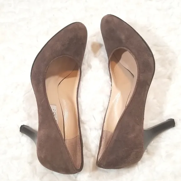 Isaac Made in Italy Suede brown Heel shoes. 6.5