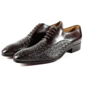 Italian Handmade Men's Leather Shoe / Alou Brown Oxford Mens Leather Shoes / Men