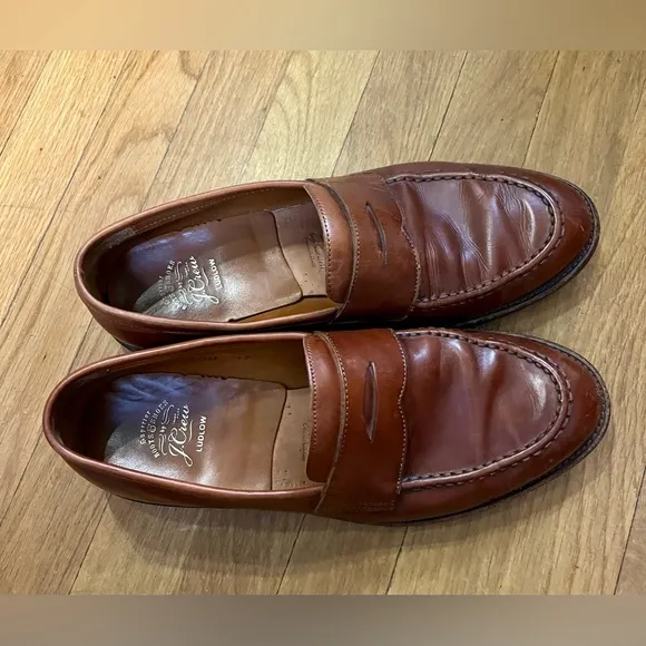 J. CREW LUDLOW PENNY LOAFERS 10 D Goodyear Welt A 4362 in English Tan