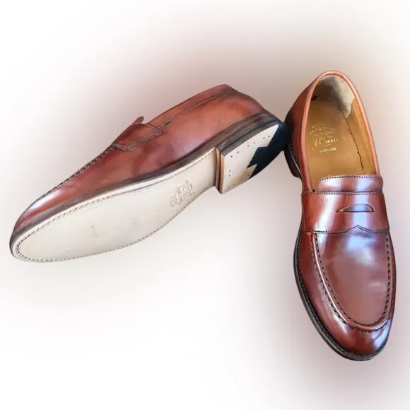 J. CREW LUDLOW PENNY LOAFERS 10 D Goodyear Welt A 4362 in English Tan