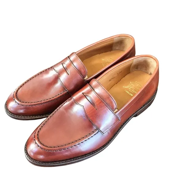 J. CREW LUDLOW PENNY LOAFERS 10 D Goodyear Welt A 4362 in English Tan