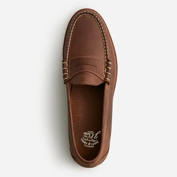 J. Crew men’s Camden loafers leather soles BJ009 8 brown penny shoes