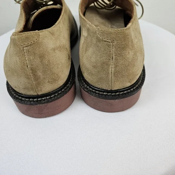 J. Crew Mens Kenton Suede Bucks 9 Cream Red Soles Oxford Shoes Lace Up