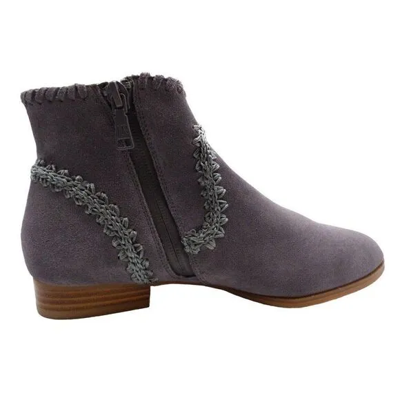 Jack Rogers Gemma Suede Ankle Booties, Gray, Size 5.5, M