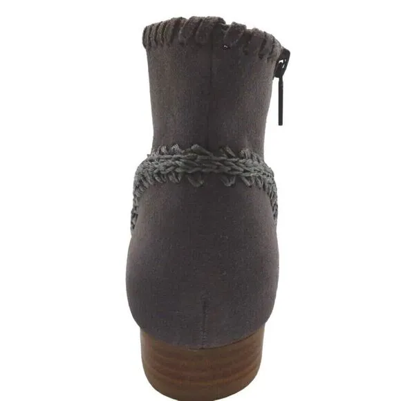 Jack Rogers Gemma Suede Ankle Booties, Gray, Size 5.5, M