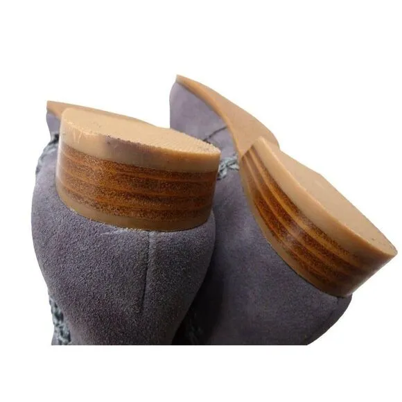 Jack Rogers Gemma Suede Ankle Booties, Gray, Size 5.5, M