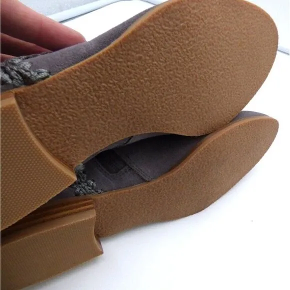 Jack Rogers Gemma Suede Ankle Booties, Gray, Size 5.5, M