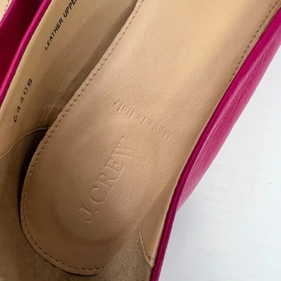 J.Crew Flat Women 12 Cece Ballet Slip On Casual Leather Shoe Italy Resort Core