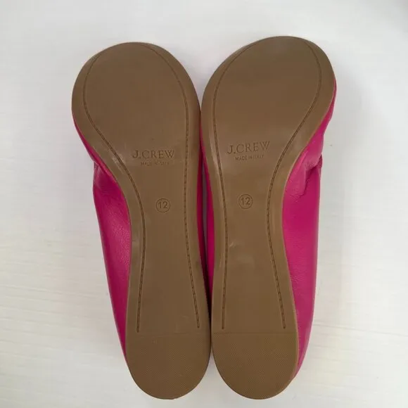 J.Crew Flat Women 12 Cece Ballet Slip On Casual Leather Shoe Italy Resort Core