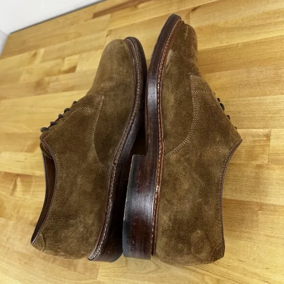 J.Crew Mens $248 Ludlow Derbys Snuff Suede Brown Leather Shoes Size 8.5 BQ151