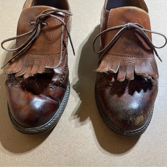 Joan &amp; David Handmade Brown Leather Brogue Shoes