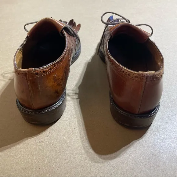 Joan &amp; David Handmade Brown Leather Brogue Shoes