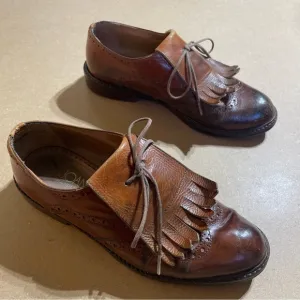 Joan &amp; David Handmade Brown Leather Brogue Shoes