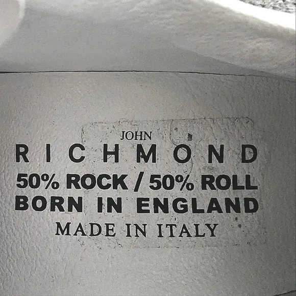JOHN RICHMOND – Sneaker, white/pink, silver/black shimmer, size 9.5/40