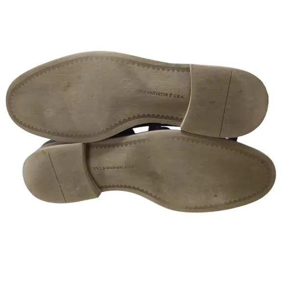 John Varvatos USA Double Monk Strap Men's Shoes Size 10 M Gray Suede Buckle 8754