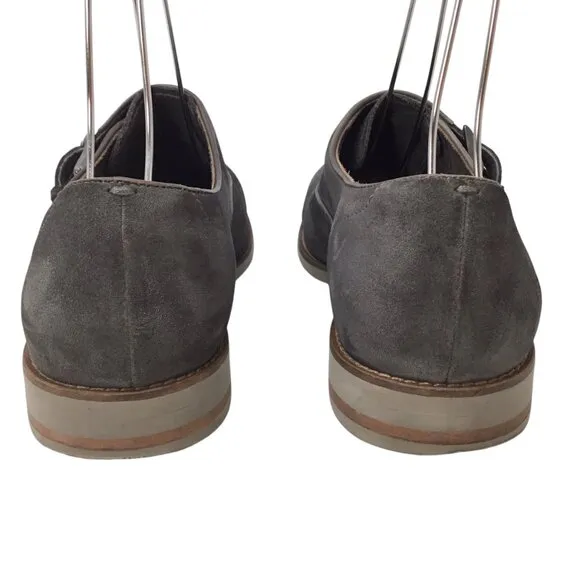 John Varvatos USA Double Monk Strap Men's Shoes Size 10 M Gray Suede Buckle 8754