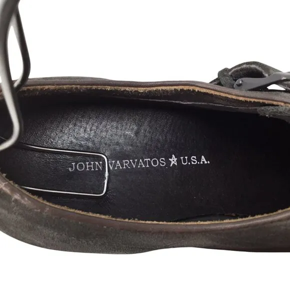 John Varvatos USA Double Monk Strap Men's Shoes Size 10 M Gray Suede Buckle 8754