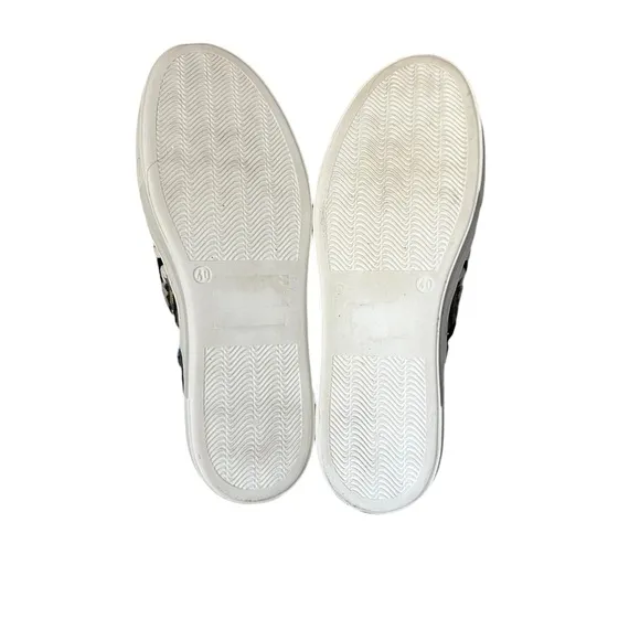 Johnny Was Hutton Embroidered Slip-On Sneakers Black/Blue Sz EU 40/ US 9