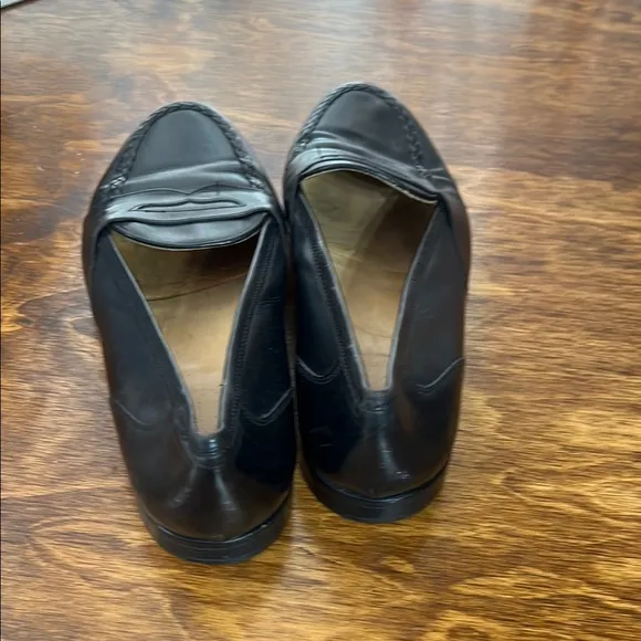 Johnston &amp; Murphy Black Leather Loafers with Penny Strap