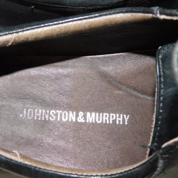 Johnston &amp; Murphy Black Soft Leather Lace Up Dress Shoes Men's Size 10.5 M