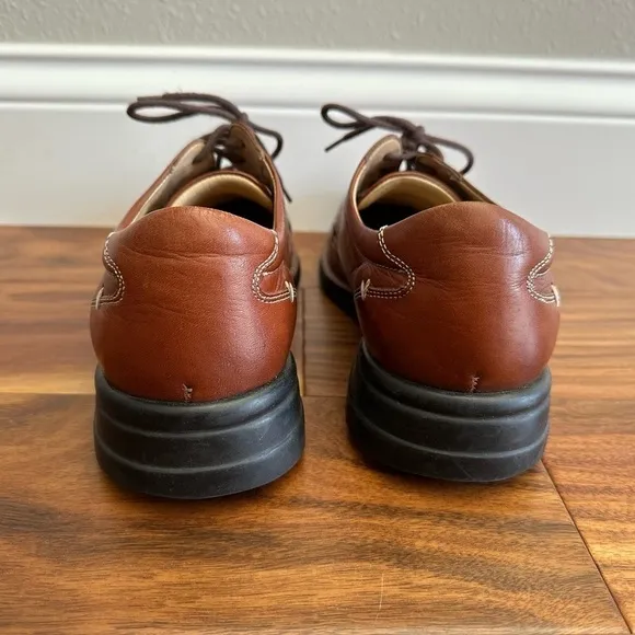 JOHNSTON &amp; MURPHY Brown Sheepskin Leather Lace-Up Dress Shoes size 9