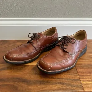 JOHNSTON &amp; MURPHY Brown Sheepskin Leather Lace-Up Dress Shoes size 9