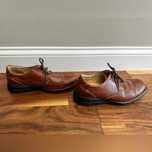 JOHNSTON &amp; MURPHY Brown Sheepskin Leather Lace-Up Dress Shoes size 9