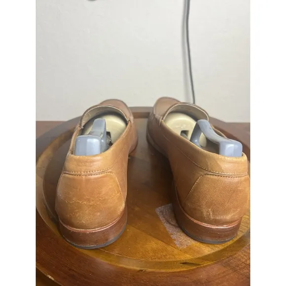 Johnston &amp; Murphy Cagle Penny Loafers Calfskin Mens 12 M Brown Shoes Slip On