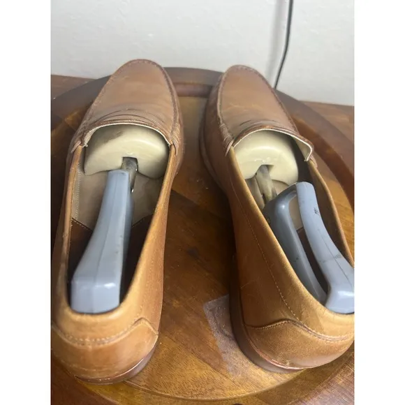 Johnston &amp; Murphy Cagle Penny Loafers Calfskin Mens 12 M Brown Shoes Slip On