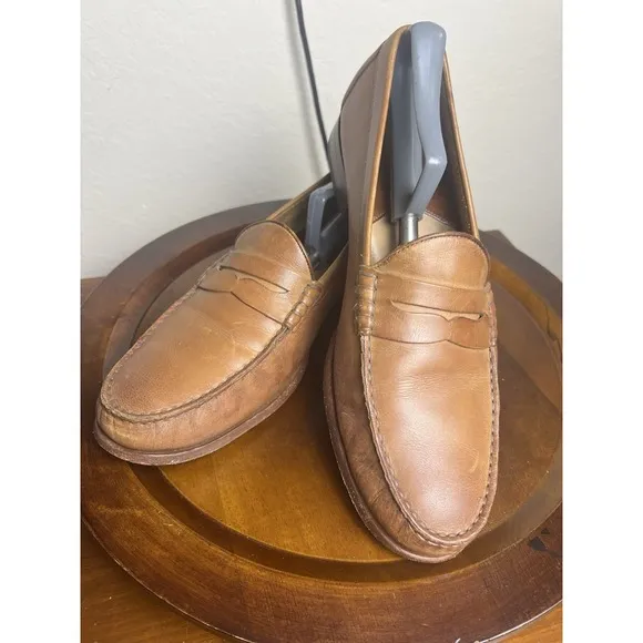 Johnston &amp; Murphy Cagle Penny Loafers Calfskin Mens 12 M Brown Shoes Slip On