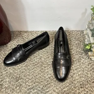 Johnston &amp; Murphy Domani  Shoes Men 9.5 M Black  Monk Strap Loafer Kiltie Italy
