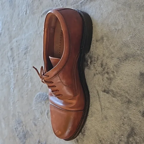 Johnston &amp; Murphy Dress Shoes Mens Size 10 1/2 Oxford Lace Up Brown Soft Leather