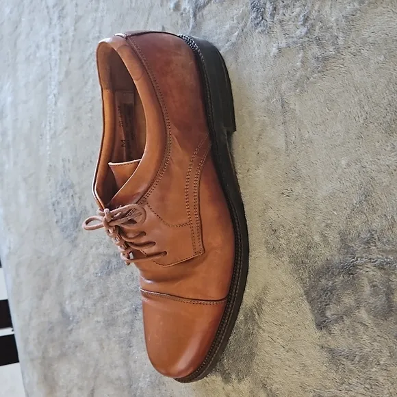 Johnston &amp; Murphy Dress Shoes Mens Size 10 1/2 Oxford Lace Up Brown Soft Leather