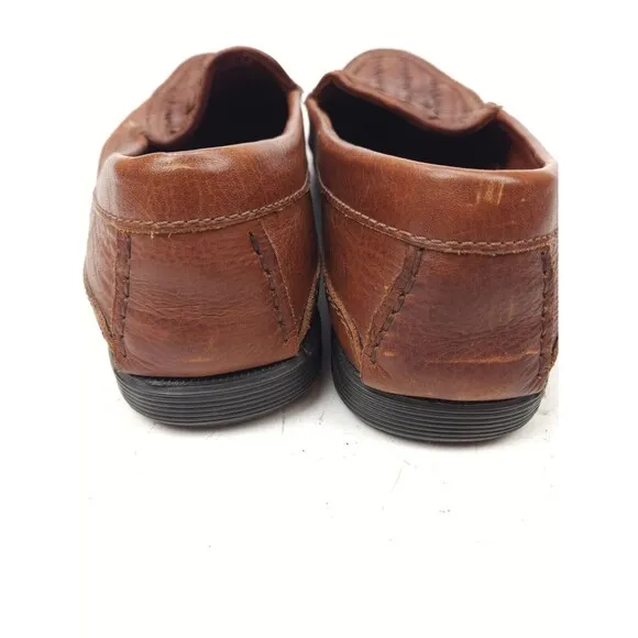 Johnston &amp; Murphy Passport Shoes Loafers Wicker Woven Men's 13 Brown Leather