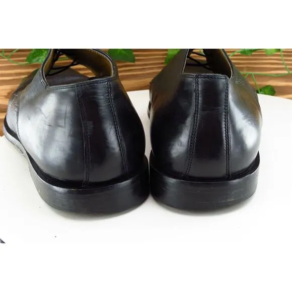 Johnston &amp; Murphy Shoes Sz 11‎ W Black Derby Oxfords Leather Men