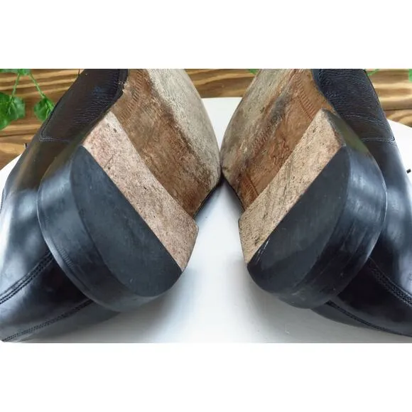Johnston &amp; Murphy Shoes Sz 11‎ W Black Derby Oxfords Leather Men